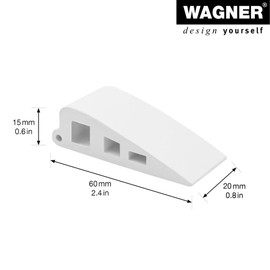 WAGNER Door Wedge/Doorstop Soft Stick 2pcs. Set - 59 x 25 x 15 mm, White Door Wedge Made of Solid Rubber, to be Pushed Underneath Doors, Protects Door, Wall and Furniture - 15691502