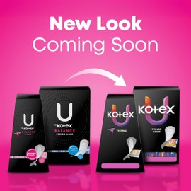 U by Kotex Balance Daily Panty Liners for Thongs, Wrapped, Light Absorbency, Regular Length, 50 Count (Packaging May Vary)