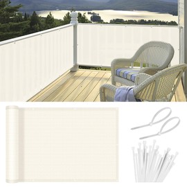 HENG FENG Balcony Privacy Screen 80x400cm, Cream