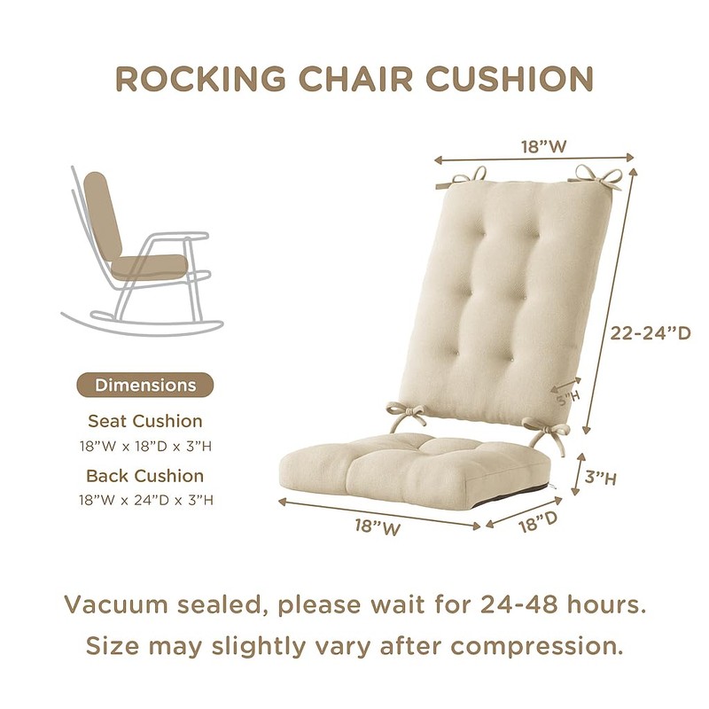 Codi Rocking Chair Cushions, Water Resistant Glider Rocker Replacement Cushion