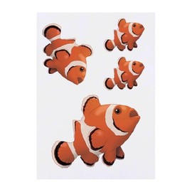 Azeeda 4 x 'Lebhafter Clownfisch' Temporäre Tattoos - Wasserfest, Hautfreundlich & Ungiftig · Transfers in Verschiedenen Größen (TO00079276)