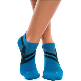 ZaTech Low Cut Athletic Sock, Short Running Compression Plantar Fasciitis Support Socks for Men & Women. (Light Blue/Black, Medium)
