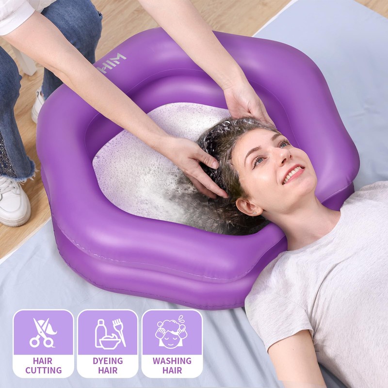 Inflatable Shampoo Basin for Bedridden Elderly & Disabled - Portable
