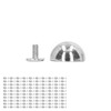 100 Sets Mushroom Rivet 12mm High Hardness Round Head Leather