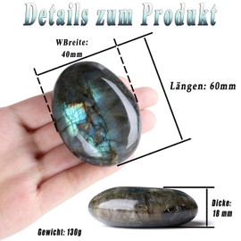 AWARDSEN 1 x 2.4 inch labradorite gemstones, large, crystal oval healing crystal for Reiki healing, Wiccan deliveries, balancing meditation accessories