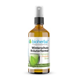 Propolis Echinacea Oral Mund Rachenspray Mundspray Halsspray 50 ml Winterschutz Tropfen Kräuterformel mit Propolis Echinacea und Vitamin C Astragalus Schwarzem Holunder Immunsystem BIOHERBA