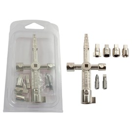 Dönges MFS Multifunctional Key 122 x 64 mm (MFS Fire Engine Key), External Square 6-10 mm, Inner Triangle 8 and 9 mm, Inner Square 5, 7 and 8 mm, Phillips Screws, Slotted Screws