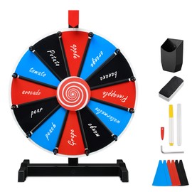 WinSpin 15 Inch Prize Wheel DIY Insertable Tabletop Spinning Wheel, 12 Slots Fortune Design Carnival Spin Game, DIY Series