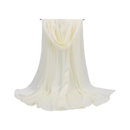 vimate large silk Shawl-Summer Lightweight cream beige Satin Scarf Oblong hijab Headscarf for Women Neck beach cover up shawl(Style 50-Cream)