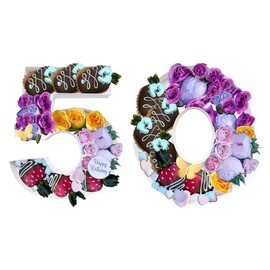 9inch Cardboard Number Fillable Paper Mache Sweet Candy Treat Tray Birthday Anniversary Decorative Box (50)