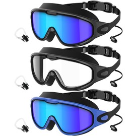 QALLY Adult Swimming Goggles-for-Men-Women-Goggles for Men:No Leaking Shatterproof Lenses with UV400 Protection Anti-Fog