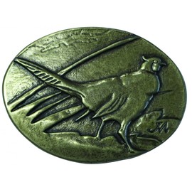 BELTINGER Belt Buckle Pheasant 4.0 cm | Buckle Interchangeable Buckle Belt Buckle 40 mm Solid | for Hunting Outfit | Interchangeable Belt up to 4 cm, Old Brass