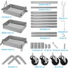 Foldable 3 Tier Metal Utility Rolling Cart, Folding Mobile Multi-Function