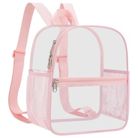 Oraben Clear Backpack for Stadium Events Clear Stadium Backpack 12x6x12 Bag (Nylon Shoulder Straps, Pink)