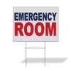 Fastasticdeals Weatherproof Yard Sign Emergency Room Blue Red Lawn Garden