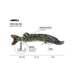 PetrisCatch Set of 2 Wobblers + 4 Steel Leaders, 15 cm Pike, Owner Triplets