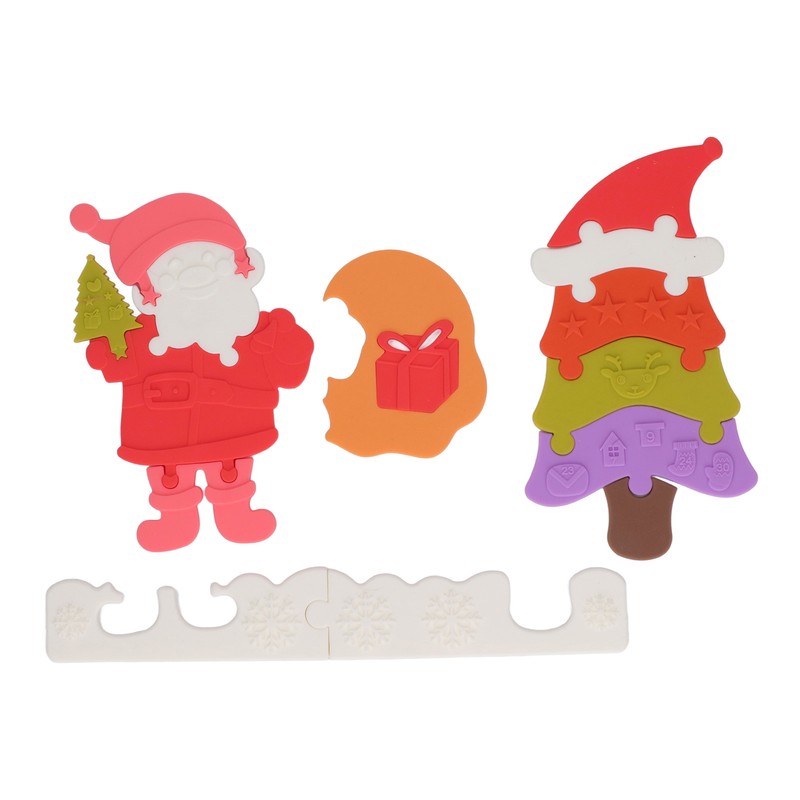 Christmas Jigsaw Puzzle Silicone Learning Educational Christmas Tree Puzzle Toy