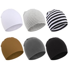 DRESHOW 6 Pieces Unisex Hat Boy Hat Spring Hat Toddler Reversible Jersey Slouch Beanie Clothing Unisex Infant Hat Nursery Hat, 6 pack set-13