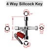 4 Way Sillcock Key Set, Equipped with Bits,Multi Functional Water