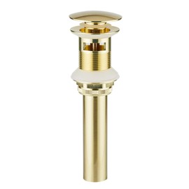 ESFORT Bathroom Sink Drain Stopper, Pop Up Drain Vessel Sink Assembly with Overflow, Brushed Gold
