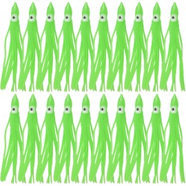 Fishing Squid Skirts Octopus Lures, Glow Soft Plastic Fishing Bait Trolling Lure Saltwater for Bass Salmon Trout Multicolored 7cm 9cm 11cm