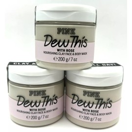 Victoria's Secret 3 VICTORIA'S SECRET DEW THIS WITH ROSE NOURISHING CLAY FACE & BODY MASK 7 OZ