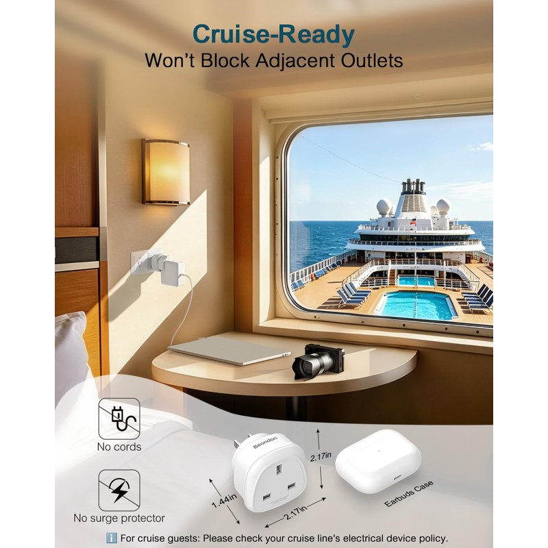 BEONDON UK to USA Plug Adapter, Type G to Type