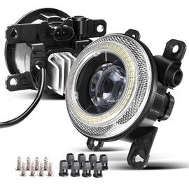 Cawanerl Angel Eye LED Lens Fog Light DRL Replacement for 13-21 Civic, 13-16 CR-Z, 17-20 Ridgeline, 12-21 Pilot, 19-20 HR-V, 12-14 CR-V, 18-20 Odyssey, 13-15 ILX, 10-15 RDX, 12-14 TL, 11-14 TSX