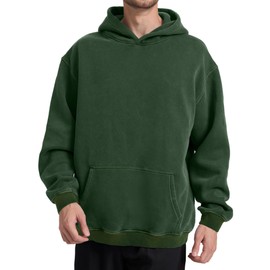 Hatant Oversized Hoodie Sweatshirts for Men Couples Heavyweight Hoodies Pullover Vintage Acid Wash Sweaters Hoodies with Pocket Men's Fashion Hoodies Sweatshirts Fall 2024Dark Green-M