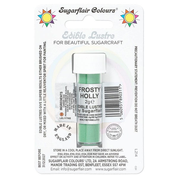 Sugarflair Frosty Holly Edible Lustre Dust (E171 Free), Add a