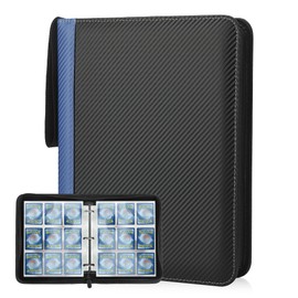 Deoyibu Trading Card Album for 900 Cards, Scrapbook with 9 Compartments, 50 Pages for Card Organiser, Card Binder Made of PU, for Sports Cards, MTG, TCG, Yugioh Cards etc. Blue