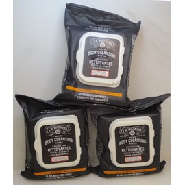J.R. WATKINS MEN'S BODY CLEANSING WIPES BERGAMOT & OAK 30 WIPES LOT OF 3