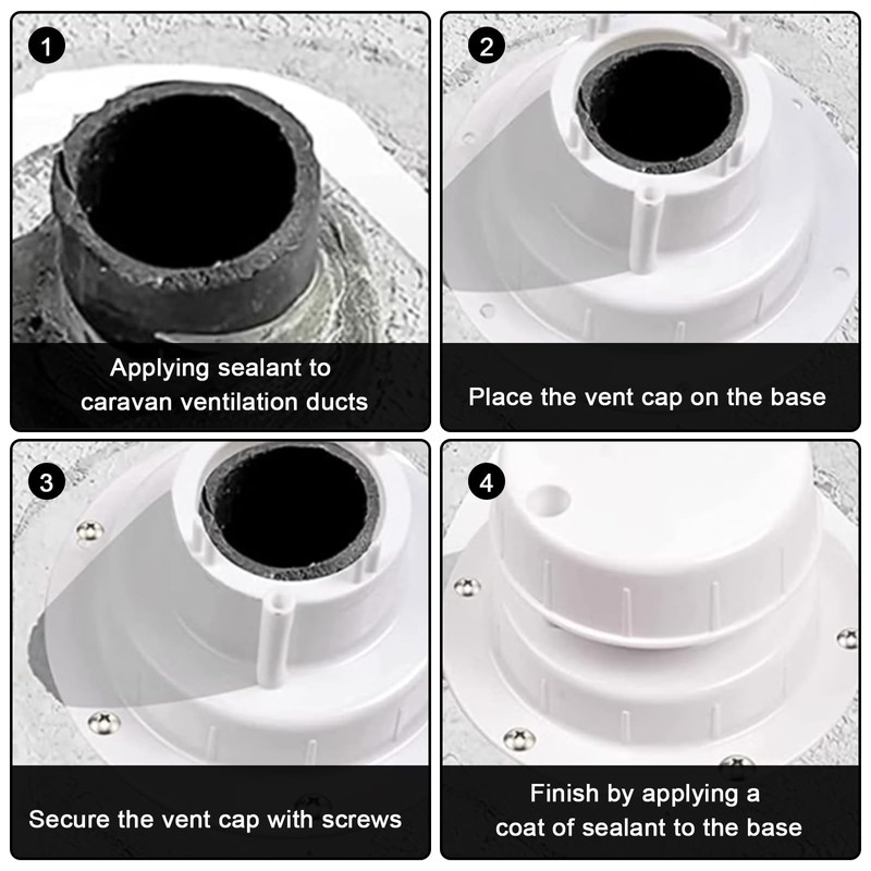 Bcautay RV Plumbing Vent Caps Kit 2Pcs Trailer Camper Vent