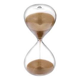Hourglass 30 Minute Sand Timer Clock with Brown Color Sand, Large Sand Watch 30 Min, Reloj de Arena 30 Minuto, Simple Biloba Puff Glass Sandglass, for Home, Desk, Office Decorative