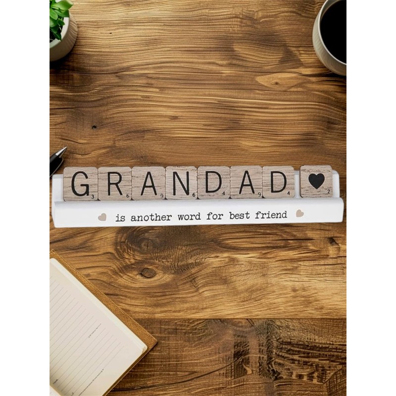 Wooden Scrabble Tiles Decoration, 'Grandad is Another Word for Best