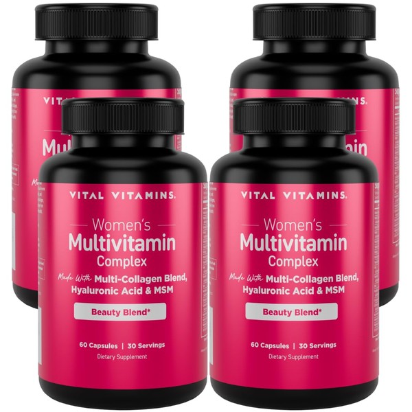 Vital Vitamins Women's Multivitamin Complex (4-Pack) - Made with Multi-Collagen