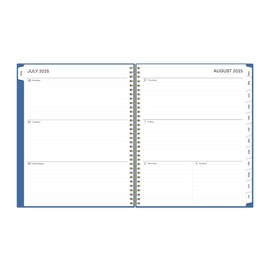 Blue Sky 17 Month 2025-2026 Weekly and Monthly Academic Year Planner Calendar, August 2025 - December 2026, 8.5" x 11", Flexible Cover, Wirebound, Laminated Tabs, Azure