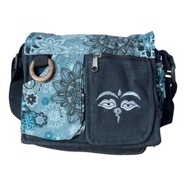 Kleine ethnische Baumwolltasche mit bunten Aufdrucken, ethnische Umhängetasche für Frauen Baumwolltasche für Frauen Ethnischer indischer Stil (Grau 02)