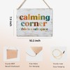 Calming Corner - Safe Space Hanging Wood Sign Plaque, Classroom