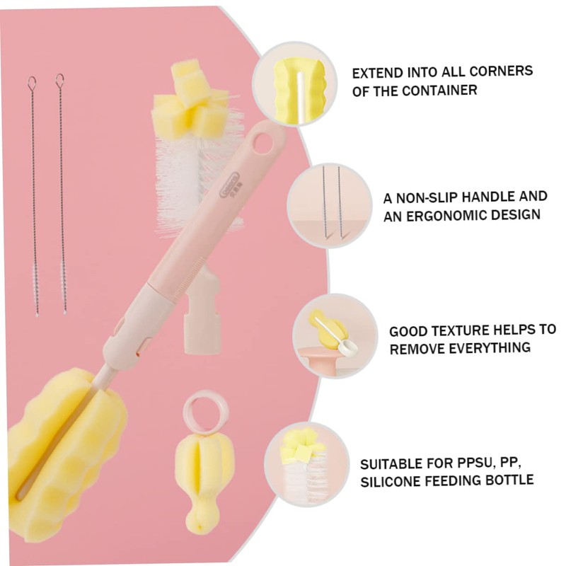 CHILDWEET 1 Set Feeding Bottle Cleaning Brush Set Rotating Pacifier