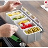 Ingredient Container Stainless Steel Side Container 5 Compartments with Transparent