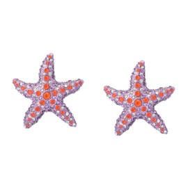Betsey Johnson Women's Mermaid Jewels Starfish Button Earrings