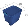 Sterilite 14487404 26 Gallon/98 Liter Latch and Carry, True Blue