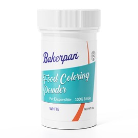 Bakerpan White Natural Food Coloring Powder - 30 Grams - Oil Based Fat Dispersible Dye-Free Food Coloring for Buttercream Frosting, Chocolate, Candy, Icing, Cookies, Cakes
