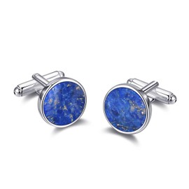 Philip Jones Men's I Couldn't Say I Do Without You Lapis Gemstone Wedding Cufflinks
