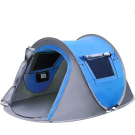 CAMP SOLUTIONS Pop-Up Camping Tent, 4 Person Instant Setup Outdoor Tent with Waterproof & Windproof, Hiking Tent with Carry Bag