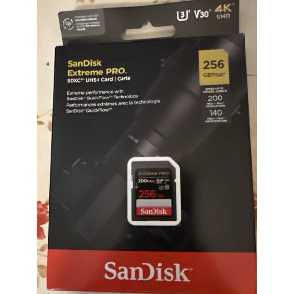SanDisk 256GB Extreme PRO SD SDXC Card 200MB/s Class 10