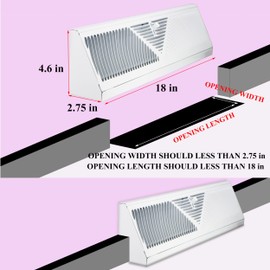 JUYO VONSAN 2 Pack 18 Inch Baseboard Register Vent Cover Grill Floor Wall Baseboard Diffuser Corner Vent Cover (2)