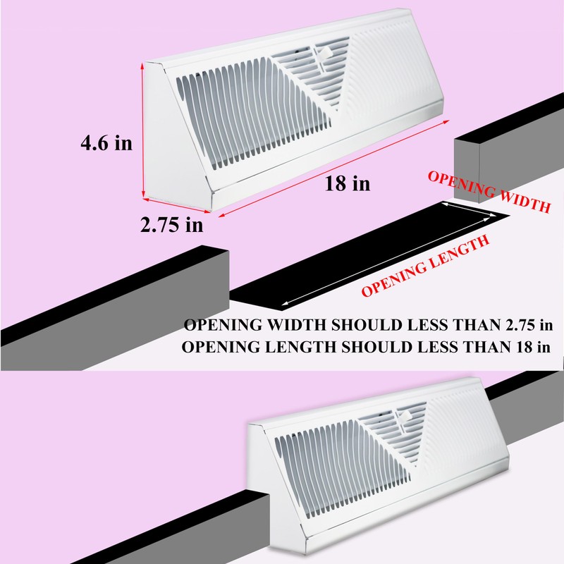 JUYO VONSAN 2 Pack 18 Inch Baseboard Register Vent Cover