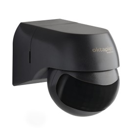 Oktaplex Ana Infrared Motion Sensor Outdoor Swivelling IP44 180° Motion Sensor Surface-Mounted 10 m Range Anthracite Motion Sensor 230 V Black